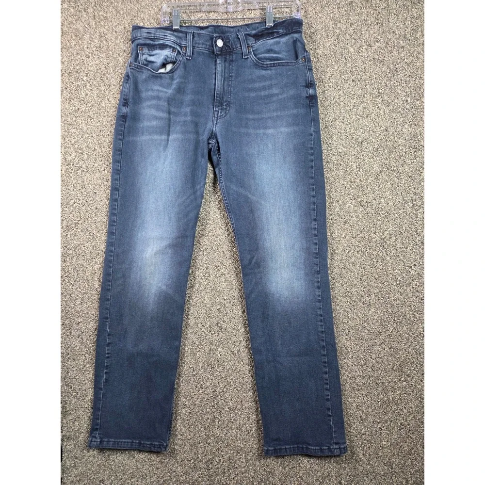 Levi's 514 Straight Fit Jeans Mens 34x32 Dark Blue Denim Pants